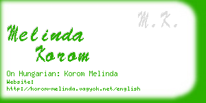 melinda korom business card